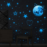 Glow in The Dark Wall Stickers Luminous Stars Round Dot Moon Galaxy Wall Stickers Home Decor