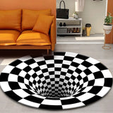 3D Vortex Illusion Rug Anti-Slip Round Carpet