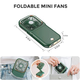 5 IN 1 Mini Fan USB Rechargeable Halter Folding Fan with 3000mAh Power Bank Cell Phone Stand