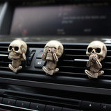 3pcs Creative Bone Skull Diffuser Car Decor Aromatherapy Set Car Perfume Fragrance Clip Auto Vent Air Freshener Scent Parfum Diffuser