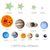 Glow in The Dark Wall Stickers Luminous Stars Round Dot Moon Galaxy Wall Stickers Home Decor