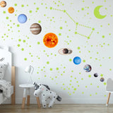 Glow in The Dark Wall Stickers Luminous Stars Round Dot Moon Galaxy Wall Stickers Home Decor