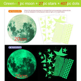 Glow in The Dark Wall Stickers Luminous Stars Round Dot Moon Galaxy Wall Stickers Home Decor
