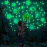 Glow in The Dark Wall Stickers Luminous Stars Round Dot Moon Galaxy Wall Stickers Home Decor