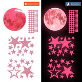 Glow in The Dark Wall Stickers Luminous Stars Round Dot Moon Galaxy Wall Stickers Home Decor