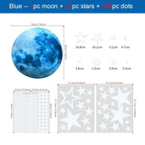 Glow in The Dark Wall Stickers Luminous Stars Round Dot Moon Galaxy Wall Stickers Home Decor