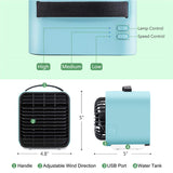 Mini Handheld Air Conditioner Negative Ion Air Cooler Fan Humidifier With LED Light