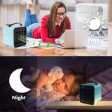 Mini Handheld Air Conditioner Negative Ion Air Cooler Fan Humidifier With LED Light