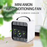 Mini Handheld Air Conditioner Negative Ion Air Cooler Fan Humidifier With LED Light