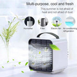 Mini Handheld Air Conditioner Negative Ion Air Cooler Fan Humidifier With LED Light