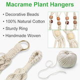 5-Pack Plant Hangers Handmade Cotton Rope Hanging Planters Set Flower Pots Holder Stand