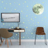 Glow in The Dark Wall Stickers Luminous Stars Round Dot Moon Galaxy Wall Stickers Home Decor