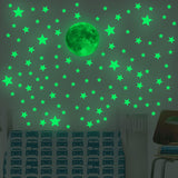 Glow in The Dark Wall Stickers Luminous Stars Round Dot Moon Galaxy Wall Stickers Home Decor