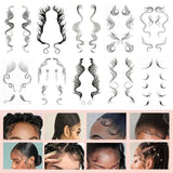 Hair Edges Tattoo Sticker Baby Hair Fake Hairline Temporary Tattoo Sticker Waterproof Lasting Curly Hair DIY Tool